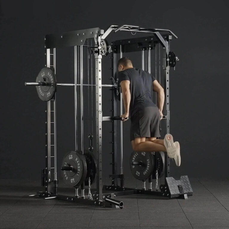 A man working out on a smith machine displayed on 100 spartans