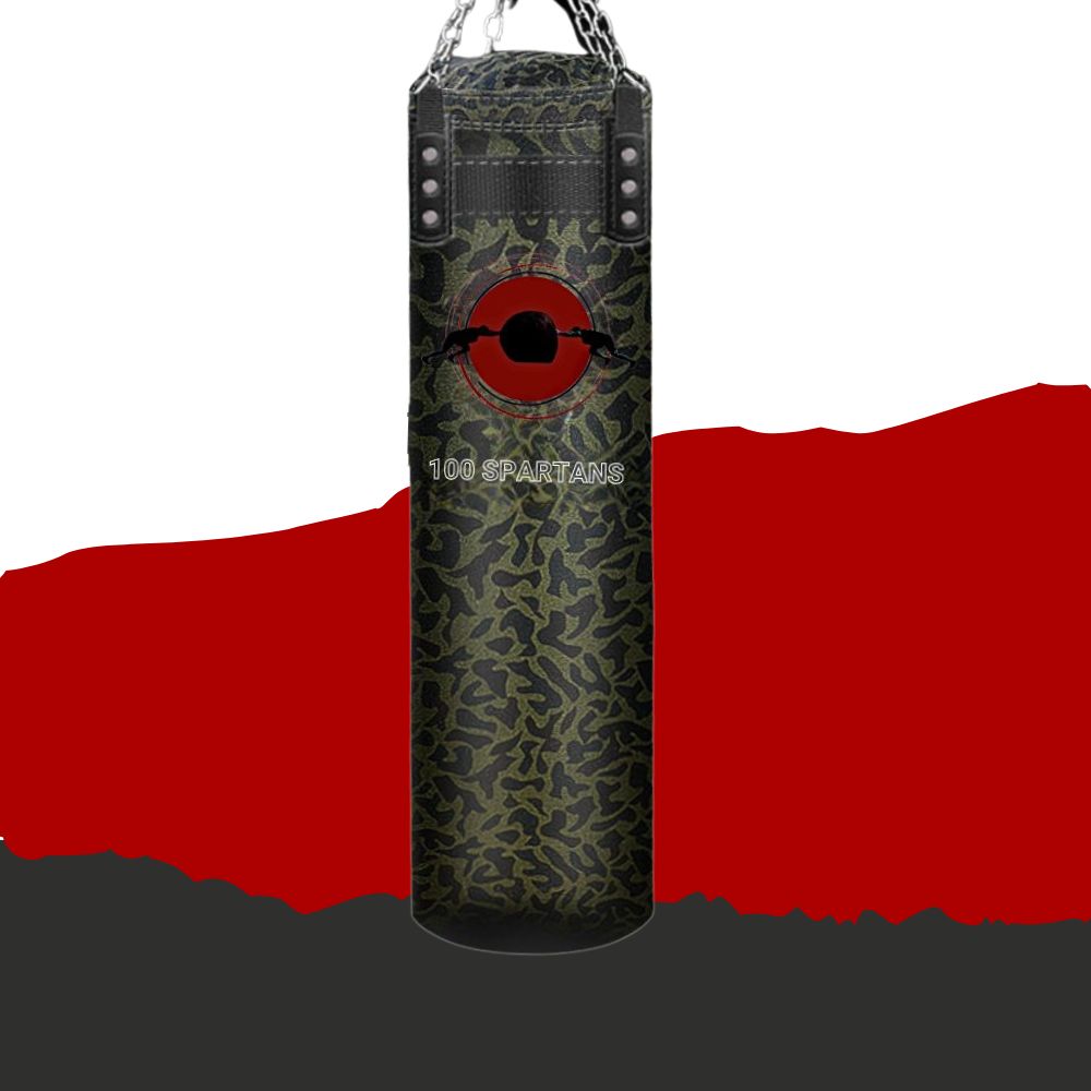 A hangable punching bag sold on 100 Spartans