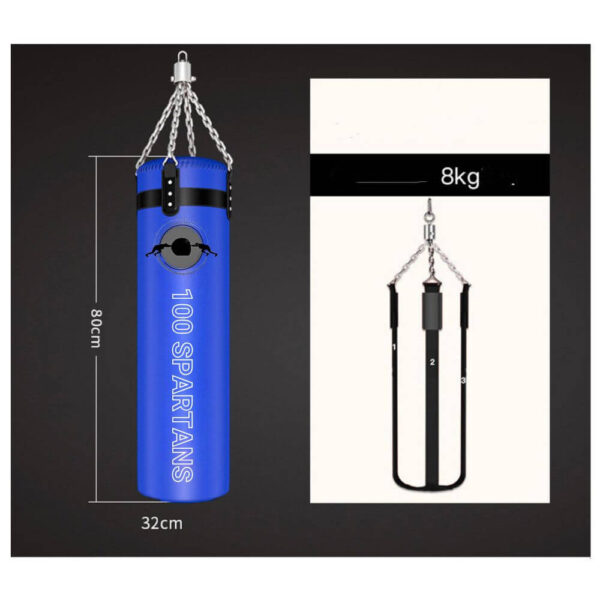 Dimension of the Blue outdoor punching bags sold by 100 Spartans