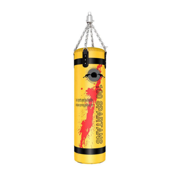 Yellow outdoor punching bags sold by 100 Spartans