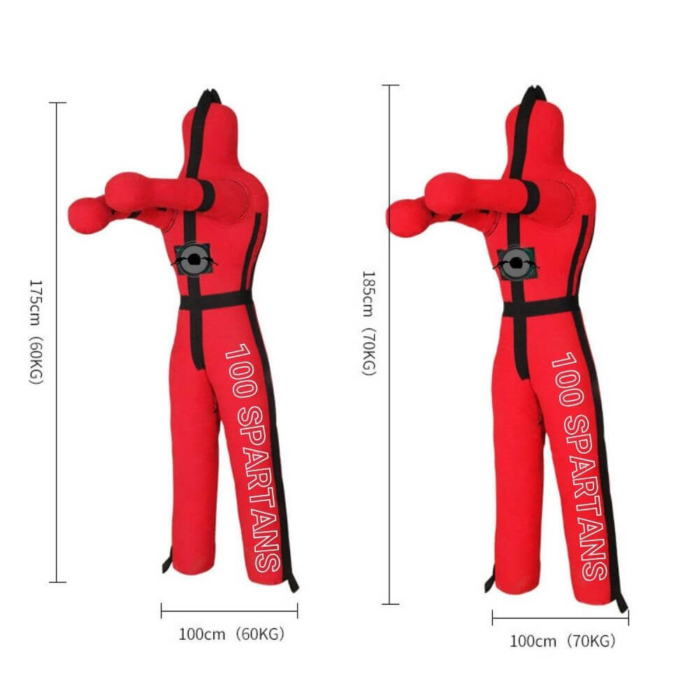 Dimensions of a Humanoid punching bag sold by 100 Spartans