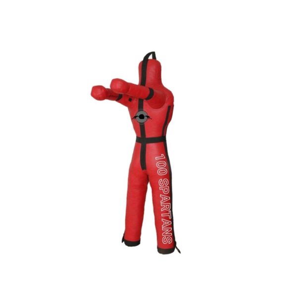 Red humanoid punching bag sold by 100 Spartans