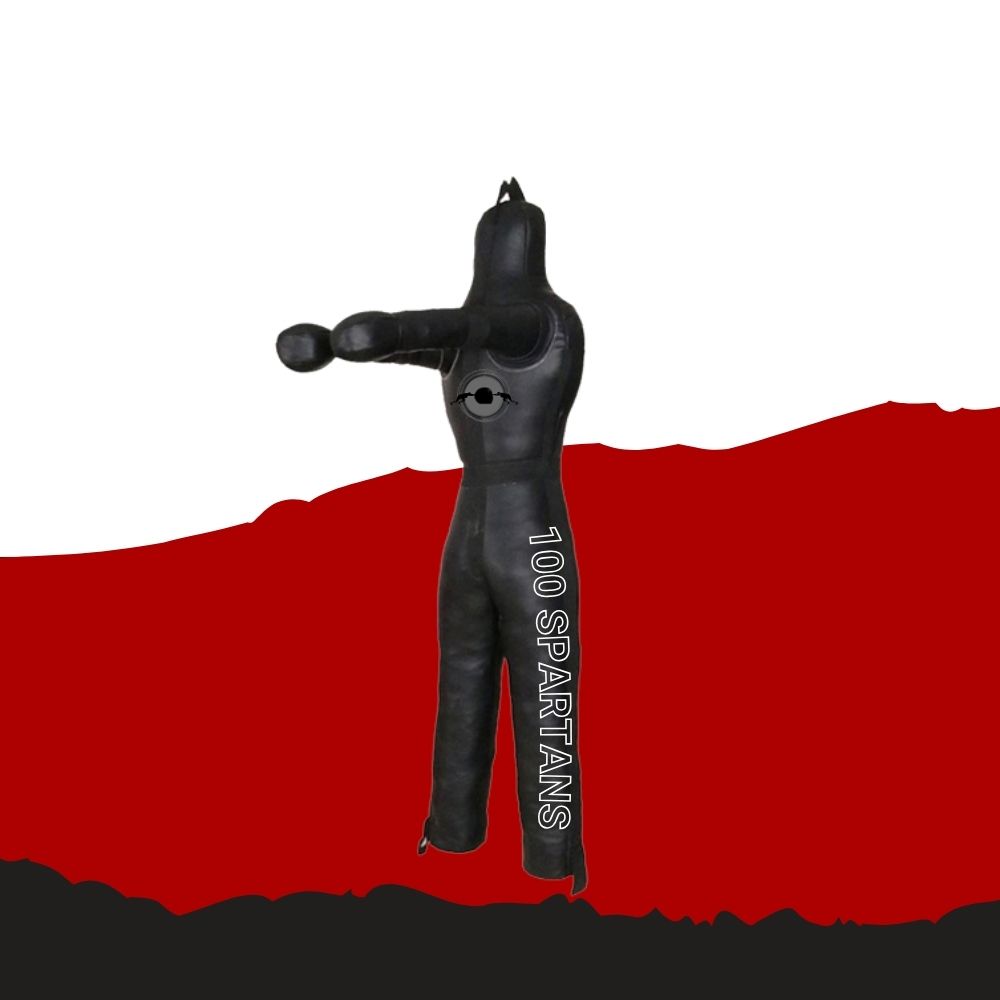 Black humanoid punching bag sold by 100 Spartans