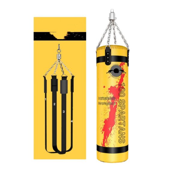 Yellow outdoor punching bags sold by 100 Spartans